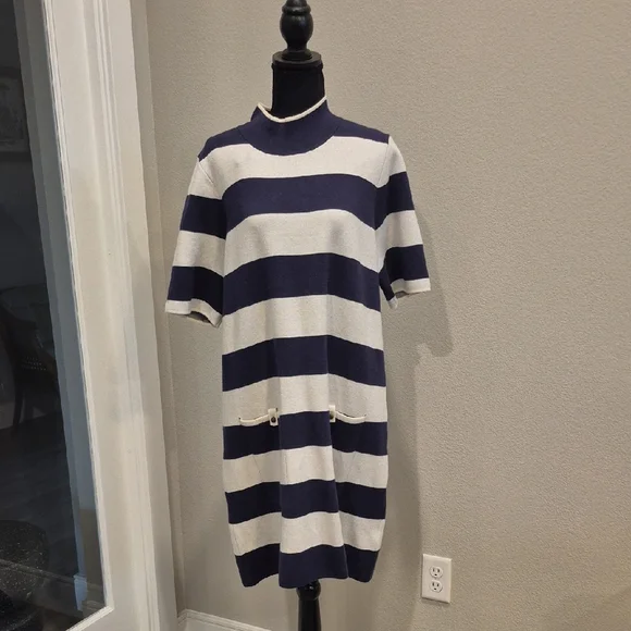 NWT Anthropologie | Maeve The Annalise Navy Mock Neck Dress | XL - Picture 3 of 13